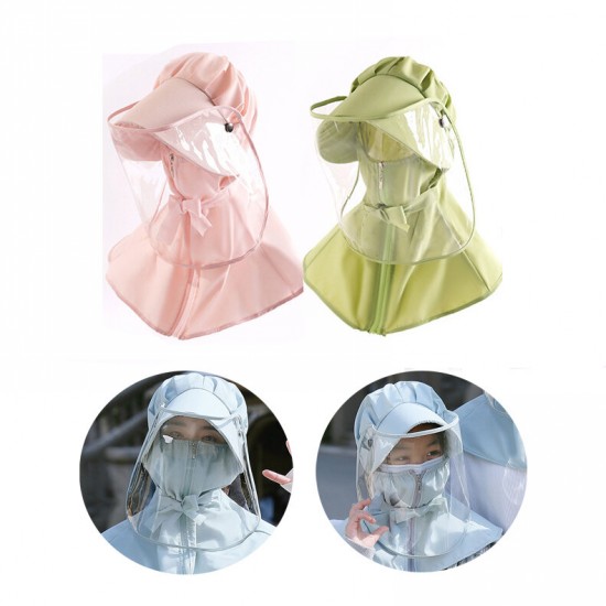 Adult / Child Removable PVC Transparent Anti-Fog Protective Hat Mask Saliva Protection Face Shield Fishing Sunshade Hat