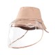 Detachable Fisherman Bucket Hat Transparent Protective Mask Hat Anti-Fog Saliva Fishing Hiking