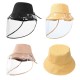 Detachable Fisherman Bucket Hat Transparent Protective Mask Hat Anti-Fog Saliva Fishing Hiking