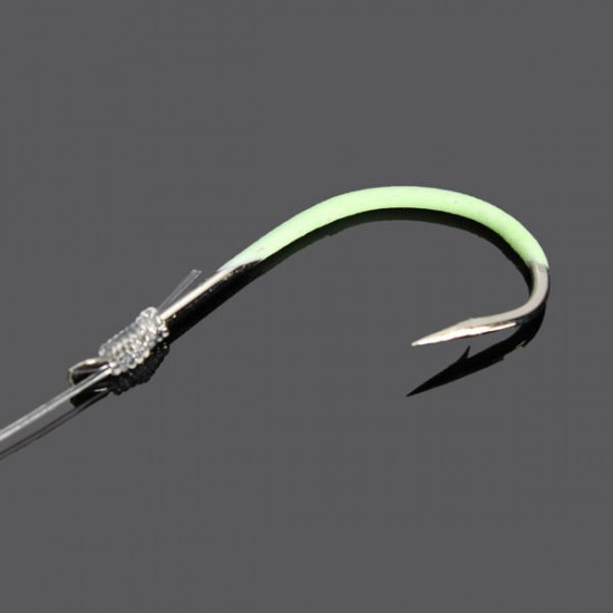 Luminous Fishing Hook with Fishing Line Single Fishing Hook 13 Sizes