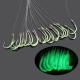 Luminous Fishing Hook with Fishing Line Single Fishing Hook 13 Sizes