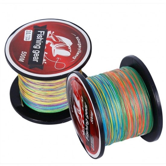 Multicolor 547 Yards 500M 12-72LB 4 Strands PE Braided Fishing Line Wire Outdoor Sea Fishing Tackle