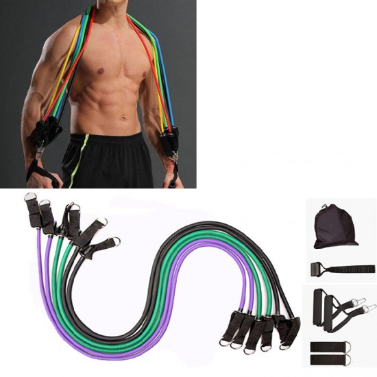 10-16Pcs/Set Resistance Bands Yoga Rubber Tubes Home Fitness Pull Rope Gym Exercise Tool