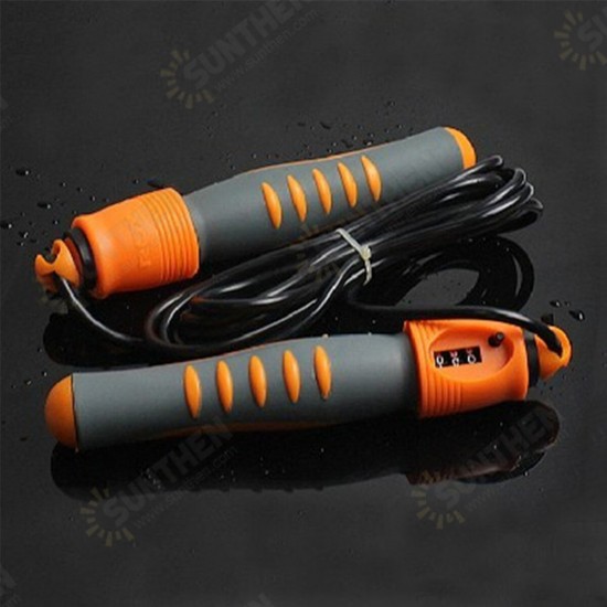 2.8M 12P Rubber Handle Professional Jumping Rope w/ Counter Home Fast Speed Sport Adjustable Cardio Exercise Rope Skipping