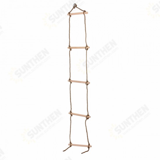 5 Rungs Wooden Climbing Rope Ladder Swing for Kids