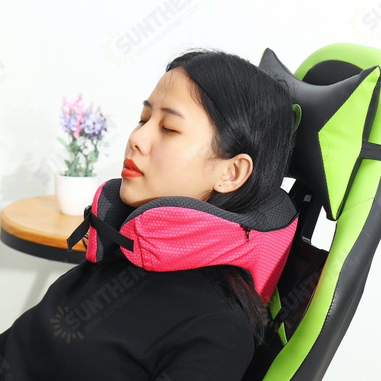 Adjustable Multi-Purpose Neck Protection U-shaped Pillow With Hat Car Office Airplane Fitness Relaxing Pillow