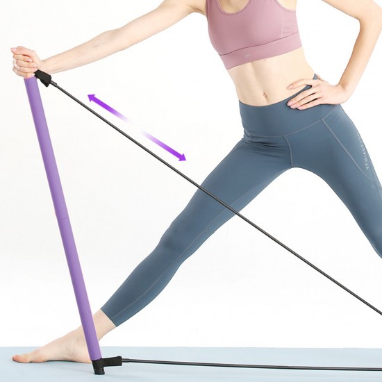 Portable Pilates Bar Kit + Resistance Band Adjustable Exercise Stick Toning Home Gym Workout Equipment