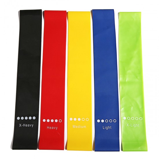 Resistance Bands Set 5 Pcs 2-30lbs Exercise Bands with 2 Core Sliders for Fitness Yoga Pilates