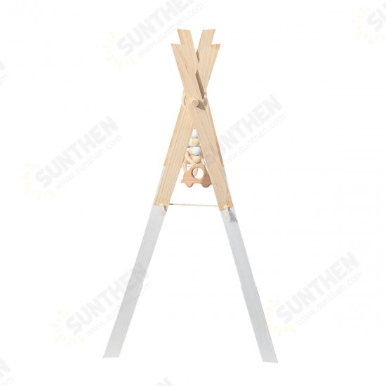 Wood Baby Stand Play Toy Nursery Fun Hanging Toys Mobile Wood Rack Activity Gym