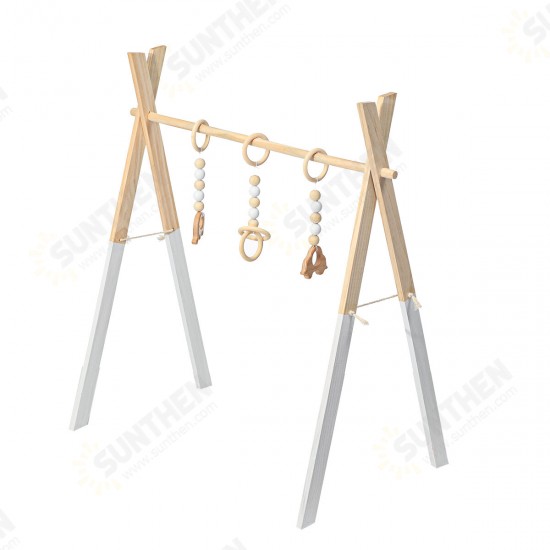 Wood Baby Stand Play Toy Nursery Fun Hanging Toys Mobile Wood Rack Activity Gym