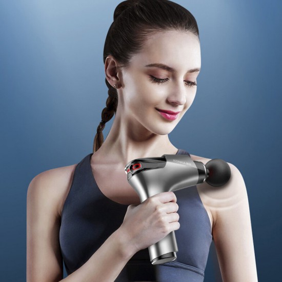 F7 Fascia Guns New Streamline Massager 99-levels 8 Heads Adjustable 16mm Deep Tissue Percussion Muscle Massage Guns Breath Light USB Charging Power Display