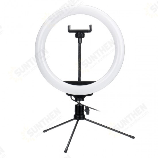 10inch LED Ring Fill Light 3Modes of Color Temperature Colorful RGB Live Broadcast Desktop Phone Holder Tripod Stand Selfie for YouTube Tiktok Vlog