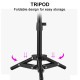 3Light Mode 9 Brightness 7inch LED Ring Fill Light LED Ring Full Light Tripod Stand Live Selfie Holder with USB Plug for YouTube Tiktok VK Vlog Makeup