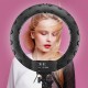 Controllable Portable 2.1m 14 inch Ring Light LED Makeup Ring Lamp USB Selfie Ring Lamp Phone Holder Tripod Stand Photography Lighting