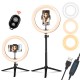 10inch 26CM 3200-6000k Ring Light Dimmable Selfie Ring Lamp for YouTube Tiktok Live Stream Makeup With Tripod Phone Holder