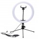 10 inch 3 Color Modes 10 Brightness Levels USB Video Light with 360 Degree Rotation Head Tripod for Tik Tok Youtube Live Streaming