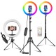 10inch Ring Fill Light Tripod RGB LED Ring 26Colors Remote Control Adjust USB Plug Selfie Beauty Ring Light Video Light for YouTube TikTok Live Makeup