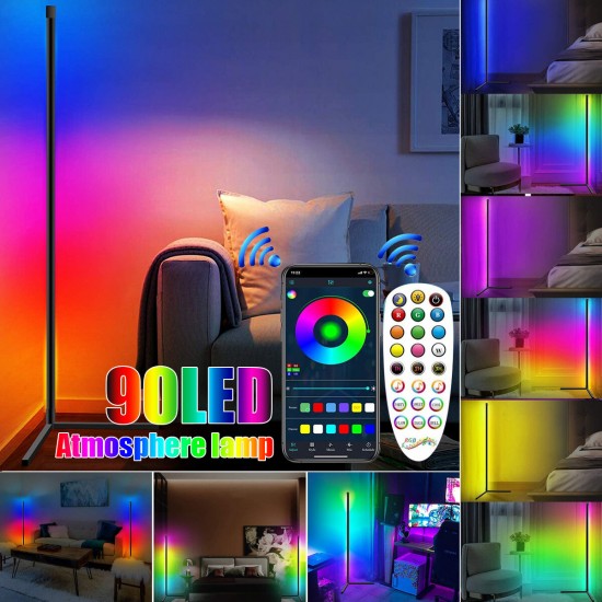 Corner Floor Lamp RGB Color Changing Corner Lamp Dimmable LED bluetooth Ambient Light