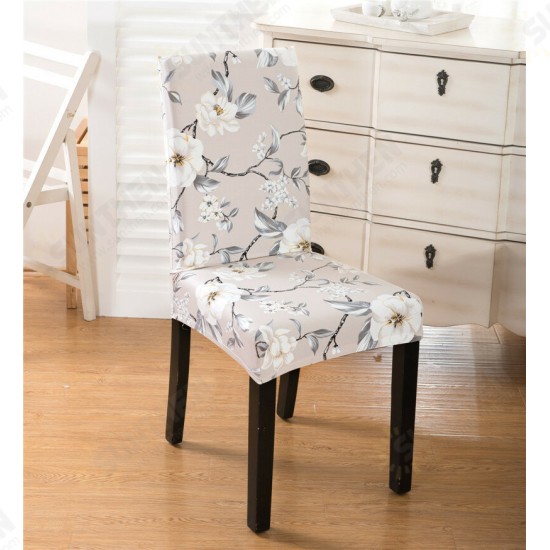 WX-915 Elegant Flower Landscape Elastic Stretch Chair Seat Cover Dining Room Home Wedding Decor