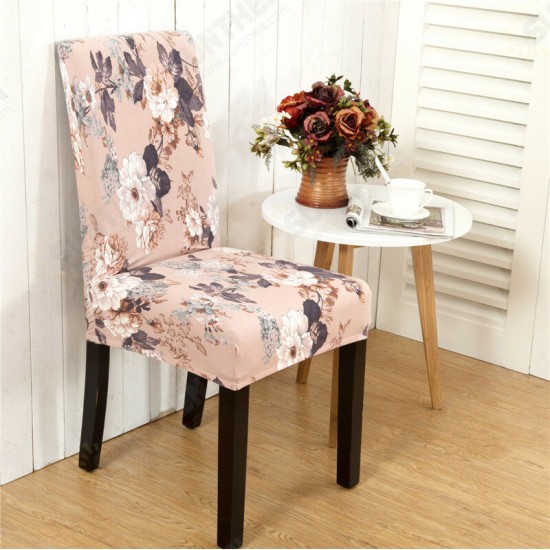 WX-915 Elegant Flower Landscape Elastic Stretch Chair Seat Cover Dining Room Home Wedding Decor