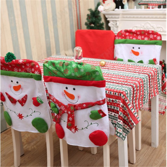 Skidding Christmas Snowman Chair Cover Skiing Style Event Party Christmas Decor Dinner Chairs Cover