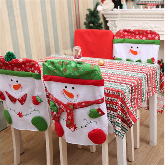 Skidding Christmas Snowman Chair Cover Skiing Style Event Party Christmas Decor Dinner Chairs Cover