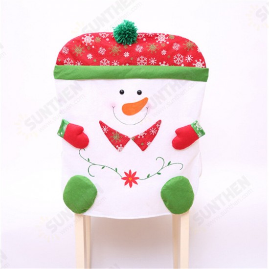 Skidding Christmas Snowman Chair Cover Skiing Style Event Party Christmas Decor Dinner Chairs Cover