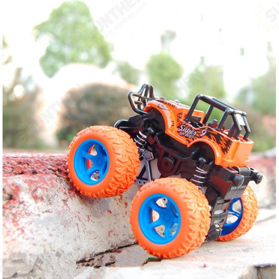 Classic Pull Back Big Foot Wheel Drive Car 9cm Rotatable Friction Power Shockproof Inertial Blocks Toys