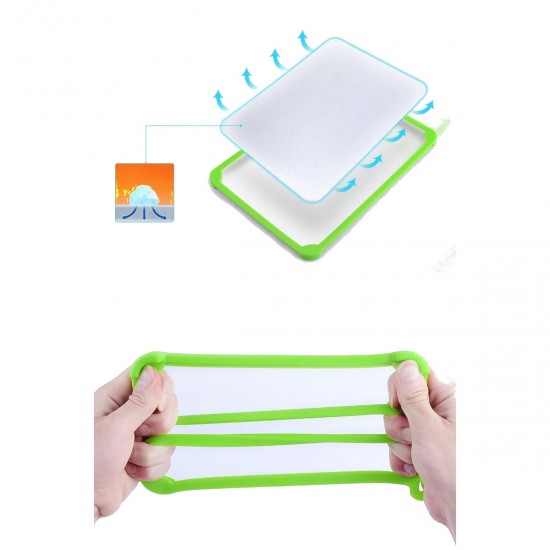 Kitchen Green Defrosting Tray Thaw Frozen Food Plate Quick Time Safe Defrost Anti-bacteria