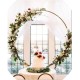 Round Wedding Arch Background Wrought Iron Shelf Decorative Props DIY Round Party Background Shelf