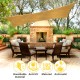 SunShade Sail Rectangular Square 10x10 Outdoor UV Block 4-Fixed Rope for Yard Terrace Lawn Garden Beige