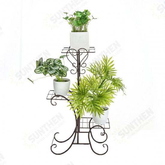 3 Layers Metal Flower Shelf Home Floor-standing Indoor Space Living Room Green Bar Flower Pot Rack