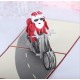 Christmas 3D Motorcycle Santa Claus Pop Up Greeting Card Christmas Gifts Party Greeting Card