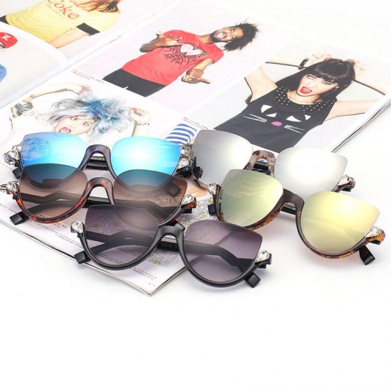 Men Women Personality Metal Frame Glasses UV400 90% Visible Light High Precision Sunglasses