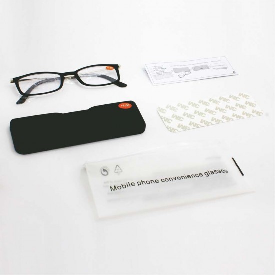 TR90 Portable Anti-Bluelight Presbyopic Reading Glasses+Case Ultra-thin Paper High-definition Resin Bookmark Glasses for Men & Women