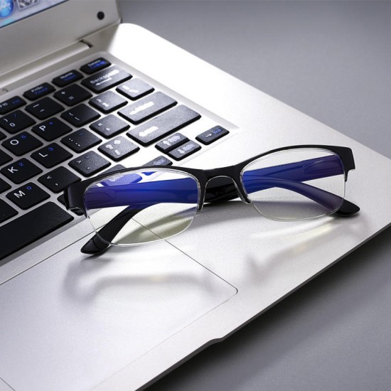 Half-frame Anti-blue Light Blue-ray PC Lightweight Presbyopic Reading Glasses 8018