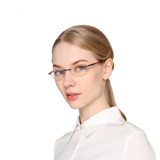 Women's Lightweight Anti-fatigue Anti-blu-ray Integrated Frameless Reading Glasses 8015