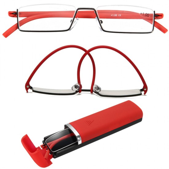 TR90 Flexible Colorful Reading Glasses Half Rim Presbyopic Glasses With Case