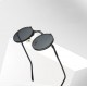 UV400 Vintage Steampunk Flip Up Men Sunglasses Women Retro Round Metal Frame Sun Glasses Hinge Design Curved Glasses Legs