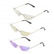 Women Rimless Sunglasses Sun Glasses Eyewear Frameless w/ Storage Case