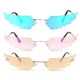 Women Rimless Sunglasses Sun Glasses Eyewear Frameless w/ Storage Case