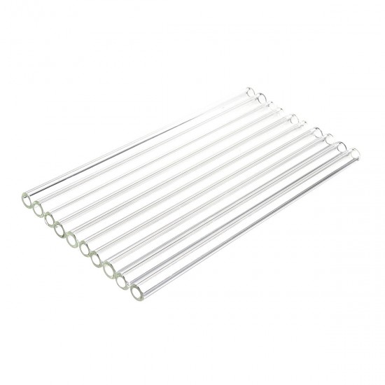 10Pcs 200mm OD 10mm 1mm Thick Wall Borosilicate Glass Blowing Tube Lab Tubes