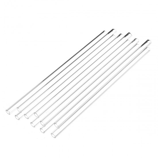 10Pcs 200x7x2mm Length 200mm OD 7mm 2mm Thick Wall Borosilicate Glass Blowing Tube Lab Factory School Home Tubes