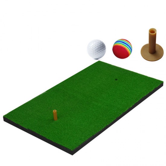 Golf Mat Simulated Lawn Home Residential Golf Backyard Practising Pad Indoor Swing Practice Mat With Golf Ball Rubber Training Tee Holder