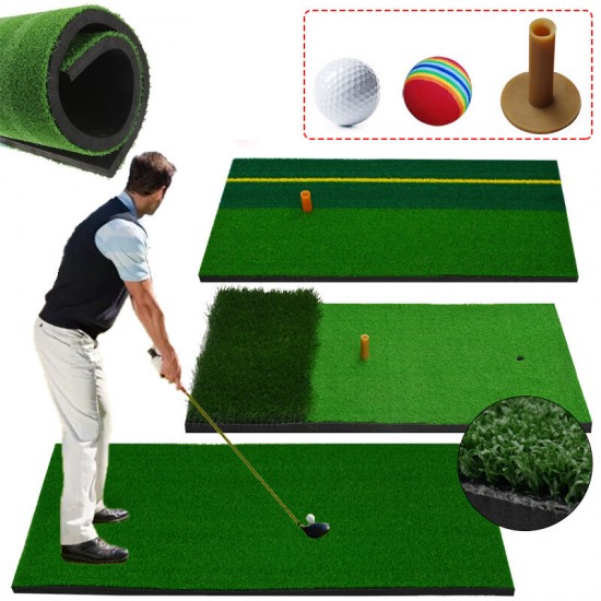 Golf Mat Simulated Lawn Home Residential Golf Backyard Practising Pad Indoor Swing Practice Mat With Golf Ball Rubber Training Tee Holder