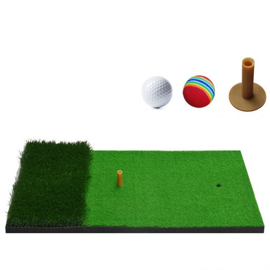 Golf Mat Simulated Lawn Home Residential Golf Backyard Practising Pad Indoor Swing Practice Mat With Golf Ball Rubber Training Tee Holder