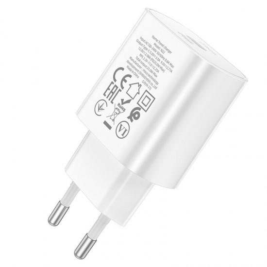 N22 25W USB PD Charger USB-C PD3.0 QC3.0 PPS AFC Fast Charging Wall Charger Adapter EU Plug With 1m USB-C to USB-C/USB-C to IP Port for iPhone OnePlus