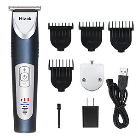 A96 Hair Clipper Waterproof Cordless Men's Trimmer with 3 Adjustable Speeds 4 Replacement Head Professional Haircut Kit