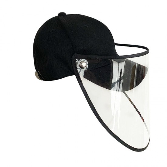 Female Male Protective Hat Cover Foldable Anti-Fog Prevent Droplets Baseball Caps Hat From Spreading Removable PVC Mask Protective Cap.