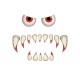 Halloween Scary Monster Face Devil with Eyes Teeth Cutouts Combination Sticker Window Gateway Door Car Sticker Decor